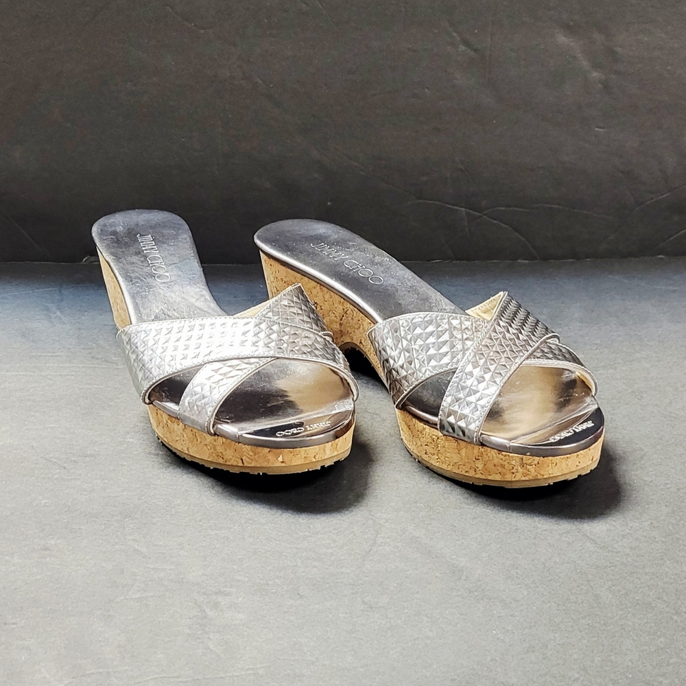 Jimmy Choo Metallic Silver Wedges